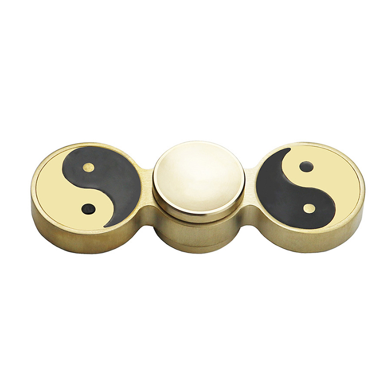 1pc Chinese Style Pure Copper Brass Metal Fingertip Gyro Tai Chi Bagua Finger Gyro Decompression Stress Relief Toy Fidget Spinner