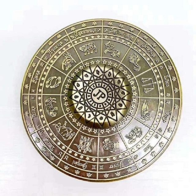 Fidget Spinner Retro Bronze Metal Twelve Constellation Compass Flying Saucer EDC Hand Spiner Decompression Toy Fingertip Gyro