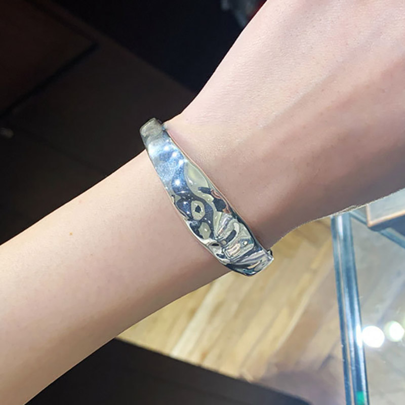 Silver Width Bracelet for Women  Fashion Vintage Punk Irregular Pattern Party Jewelry Gifts