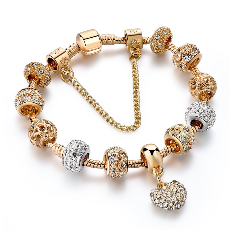 Fashion  heart Bracelets For Women  Chain Bracelets Charm Crystal Jewelry Trendy Bracelet