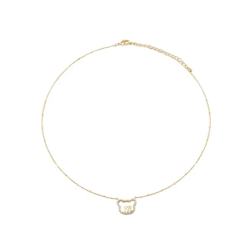 Necklaces For Women Japanese And Korean Style Long Clavicle Necklace M Letter Modelling Pendant New Fashion As Gifts