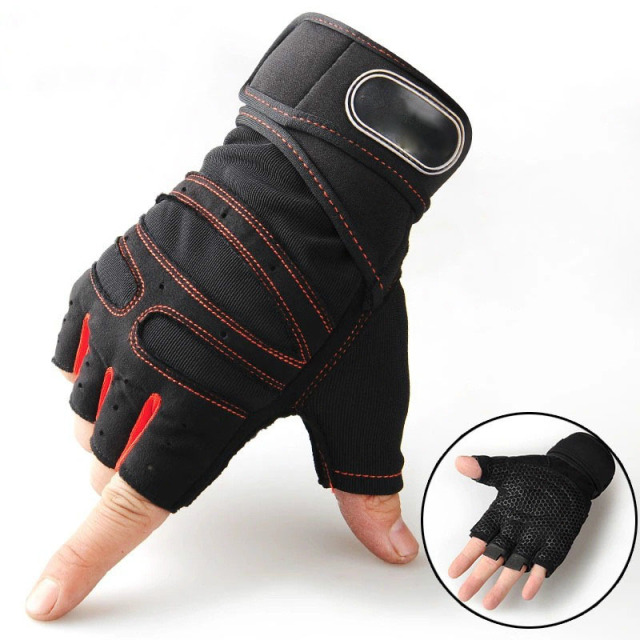 Half Finger Cycling Gloves Bicycle Motorcyclist Gloves Gym Training Fitness Weightlifting Sport Fingerless Women Men Sport Glove