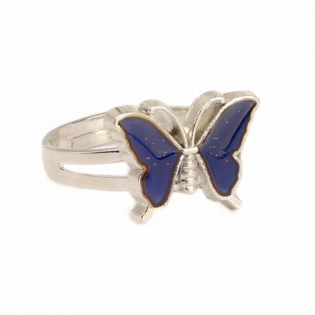 Fashion Creative Butterfly Mood Ring For Women Colorful Glitter Adjusable Temperature Control Color Rings Fashion Girl Jewelry