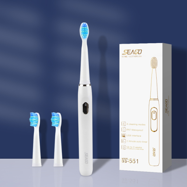 Electric Toothbrush Rechargeable Sonic Vibrate 4 Clean Modes Waterproof Brushes Soft Bristle Portable Adult Timer Brush