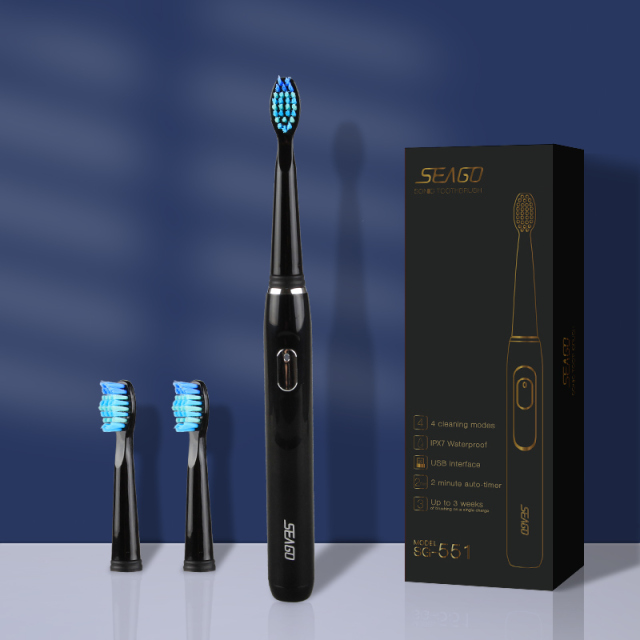 Electric Toothbrush Rechargeable Sonic Vibrate 4 Clean Modes Waterproof Brushes Soft Bristle Portable Adult Timer Brush