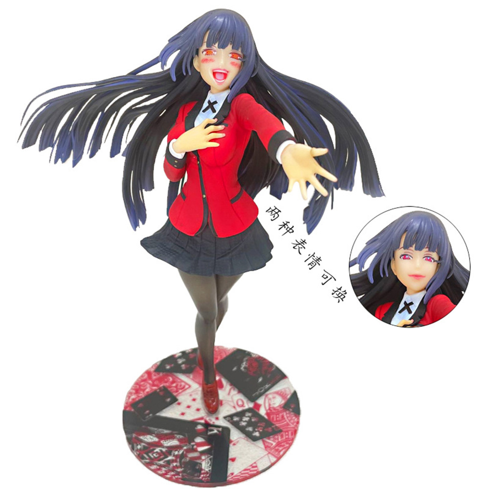 22cm Anime Kakegurui Uniform Jabami Yumeko PVC Action Figure Computer Case Model Hand-Made Collection Doll Gift