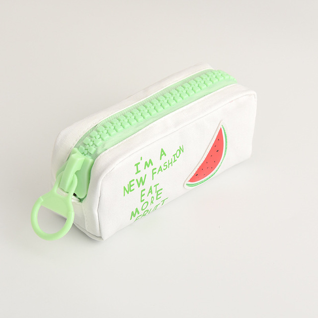 Fruit canvas Large capacity pencil bag fresh zipper pencil case pencil box School Supplies Office Supplies