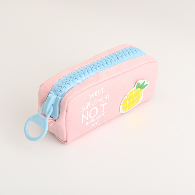 Fruit canvas Large capacity pencil bag fresh zipper pencil case pencil box School Supplies Office Supplies