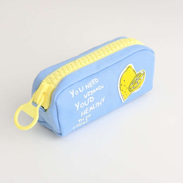 Fruit canvas Large capacity pencil bag fresh zipper pencil case pencil box School Supplies Office Supplies