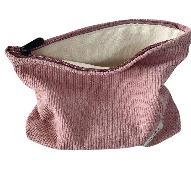 Corduroy Women Cosmetic Bag Cotton Cloth Makeup Pouch Hand Travel Bag Lipstick Organizer Cases Fashion Zipper Clutch Phone Purse Cosmetic Bags
