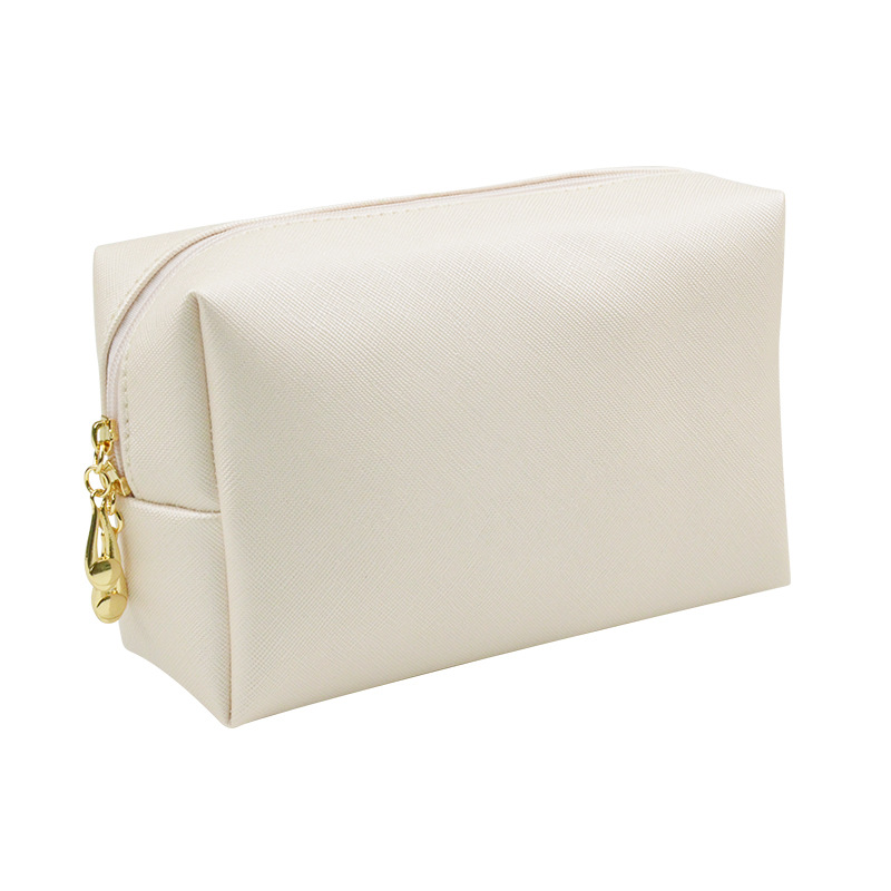 1 pc Leather Zipper Cosmetic Bag Women Simple Travel Beauty Case Portable Wash Makeup Bag Make Up Organizer Holder dropshipping