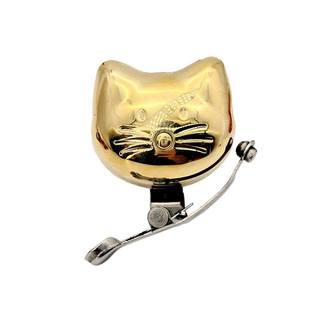 Cat Head Retro Bicycle Copper Bell Mountain Bike Folding Bikes Handlebar Ring Bell Horn Safety Warning Alarm Bicycle Accessories