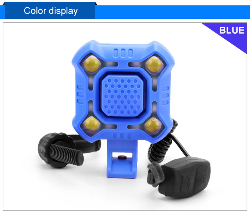 Bike Bell 4 Lamp Cycling Light 1200mAh Electric Horn Waterproof USB Charging Loud Alarm Security Bicycle Bell