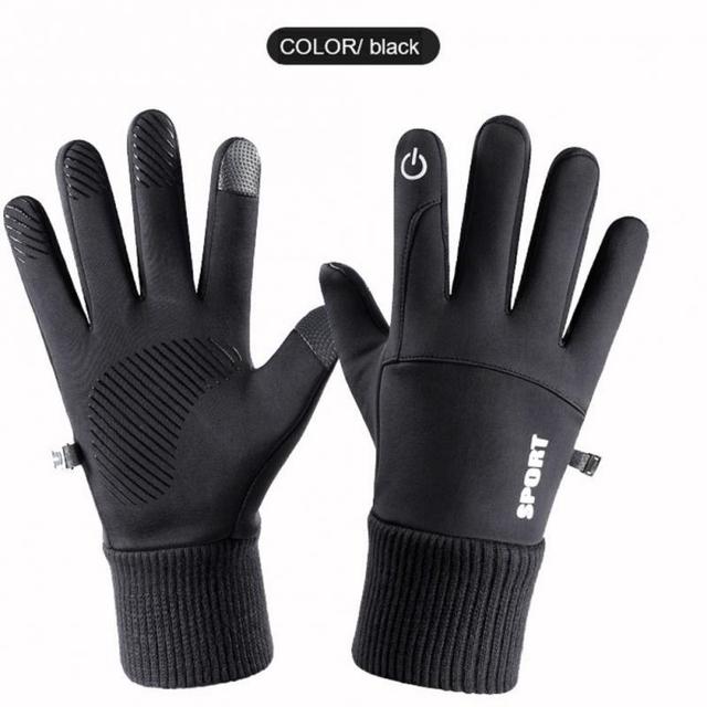 Motorbike Riding Gloves Outdoor Windproof Gloves For Car Non-slip Waterproof Winter Touch Screen Gloves Cycling Fluff Warm Glove