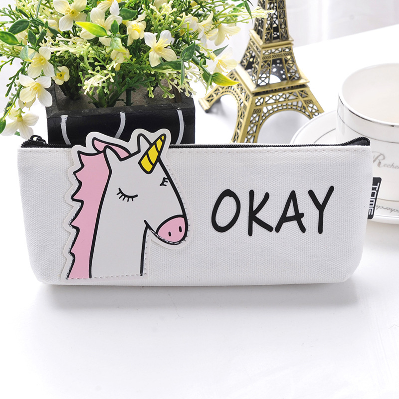 Blue Bear Pencil Case Fabric School Supplies Stationery Gift School Cute Animal Pencil Box Pencilcase Pencil Bag Tool