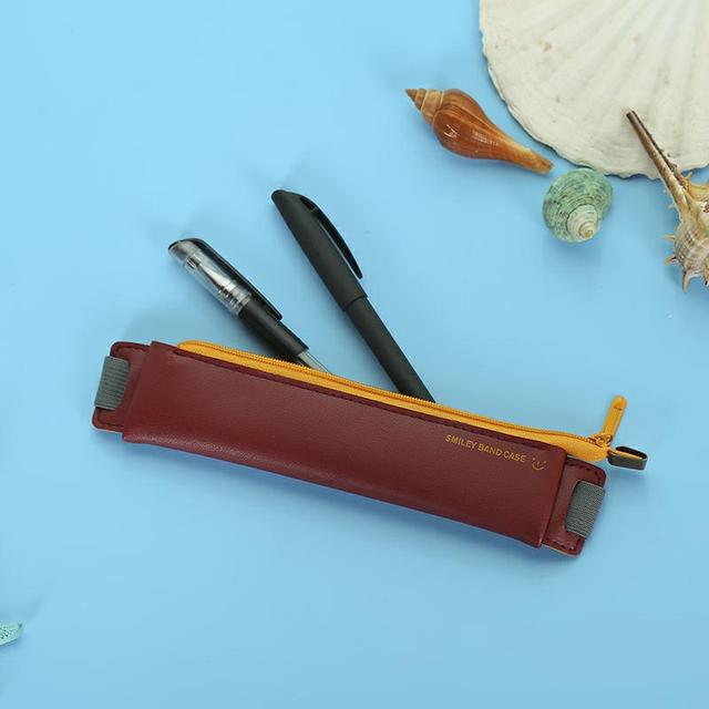 Kawaii Pencil Cases PVC Leather Pen Case Estuche Escolar Elastic Band For Notebook Pencil Bags School Supplies Pencil Case