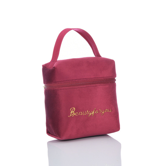 Velvet Lipstick Bag Vintage Soft Women Cosmetic Bag Bulk Girl Makeup Organizer Portable Beautician Travel Beauty Case