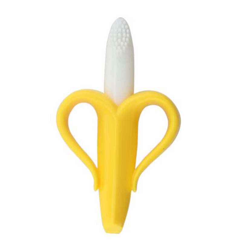 High Quality Baby Teether Toys Banana Teething Ring Silicone Chew Dental Care Toothbrush Nursing Beads Gift For Infant