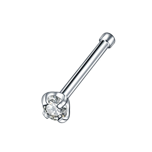 Zircon Nose Stud Steptum Nose Studs Hooks Bar Pin Nose Rings Body Piercing Stainless Steel Jewellery