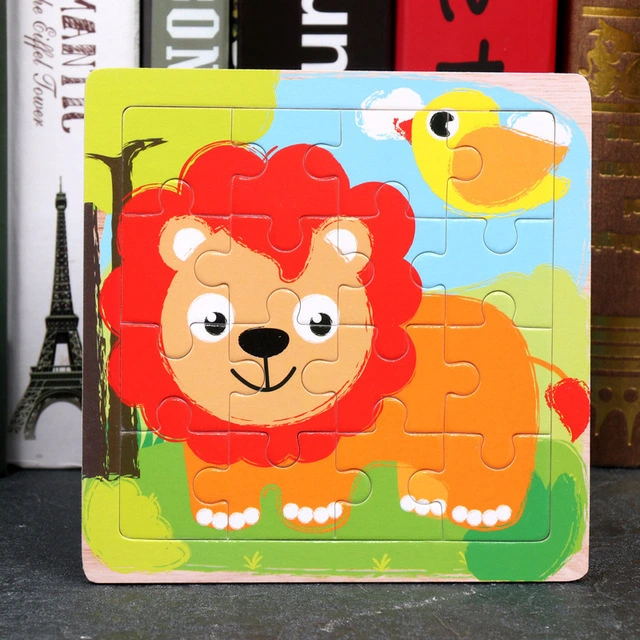 Wooden Cartoon Animal Baby Puzzle Children's Early Education Educational Toys Baby Toys Jigsaw Puzzle Educational Toys