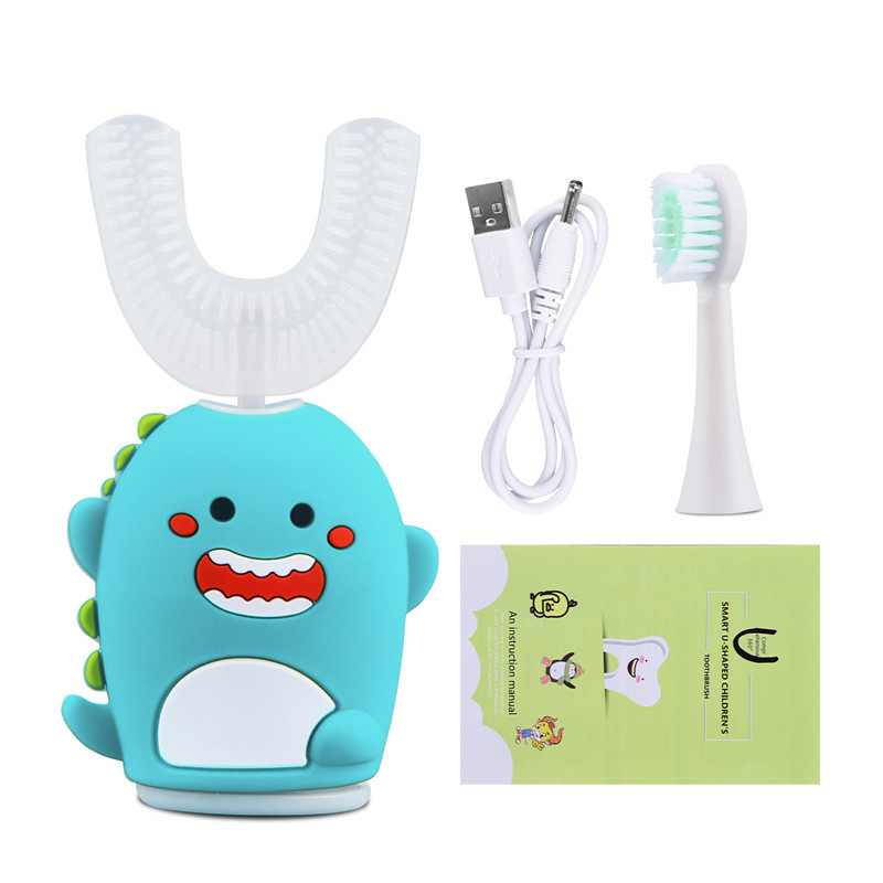 Sonic Vibration U Shape Kids Electric Toothbrush Cartoon Teeth Whitening Brush Cleani