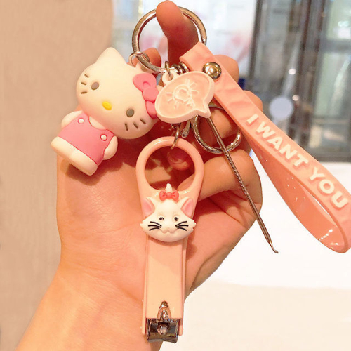 Creative Cartoon Keychain Nail Clippers  Men And Women Couple School Bag Pendant Gift