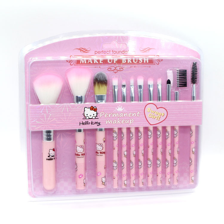 Cartoon Anime Makeup Brush Set  Kitty Beauty Tools full soft fiber concealer foundation blush eyeshadow bronzer