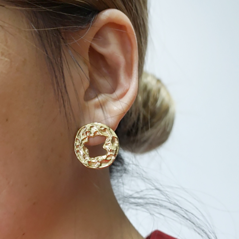 Lrregular Round Stud Earrings for Women Men Geometric Stud Earrings Jewelry