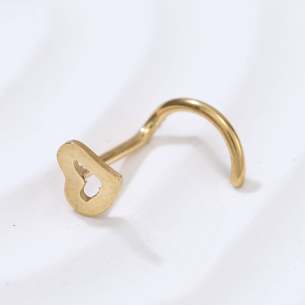 Fashion Stainless Steel Nose Studs Heart Shape Multicolor Nose Rings Nose Studs Hooks Nose Piercing Body Piercings Jewelry