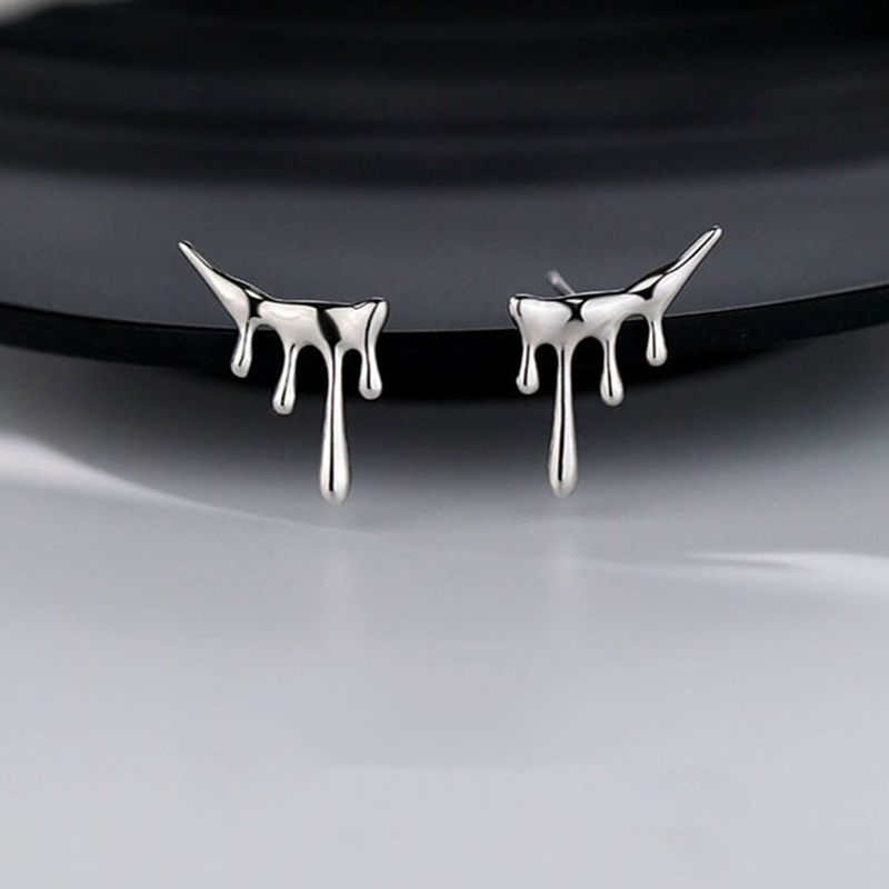 Lrregular Shape Drop Lava Stud Earrings For Women Simple Niche Design Trendy Jewelry