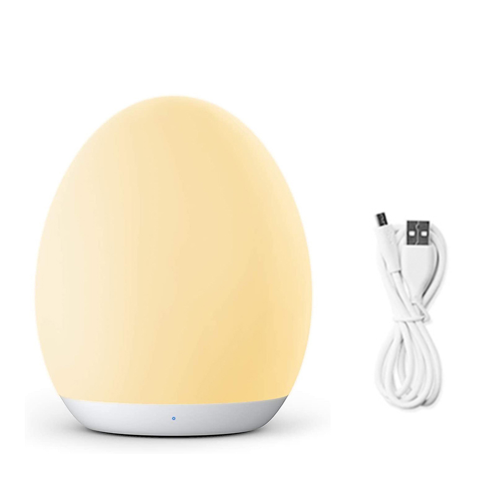LED Night Lights USB Rechargeable Egg Shape RGB Pat Light Baby Feeding Sleeping Eye Protection Lamp Outdoor Bar Table Lamp