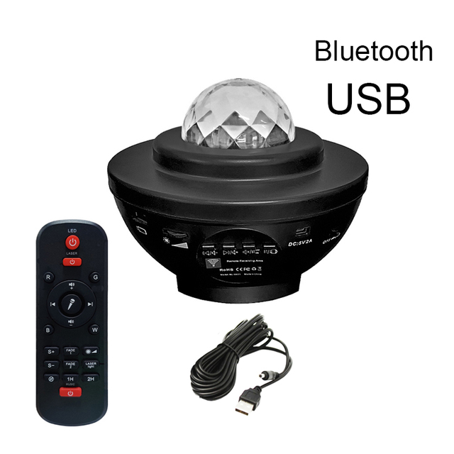 Colorful Starry Sky Galaxy Projector Light Bluetooth USB Voice Control Music Player Star Projector LED Night Light Kids Gifts