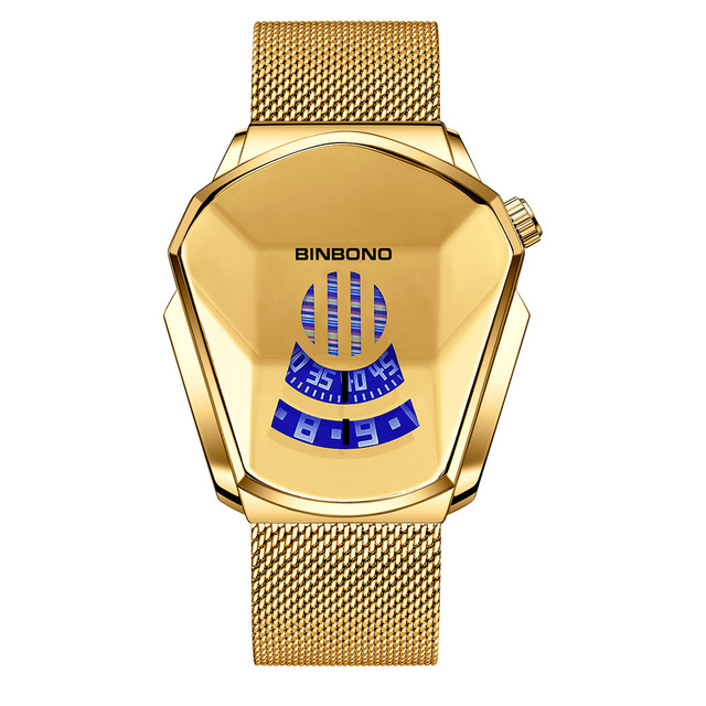 New Arrival Watch Men Waterproof Creative Wrist Watch For Male Clock Men Watch  Gold Stainless Steel Wristwatch