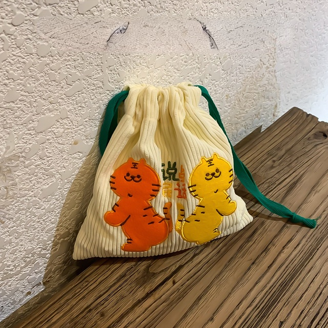 Cute Tiger Makeup Pouch Plush Cosmetic Bag 2022 New Drawstring Cloth Makeup Organizer for Cosmetics Cartoon Toiletry Kit Purse