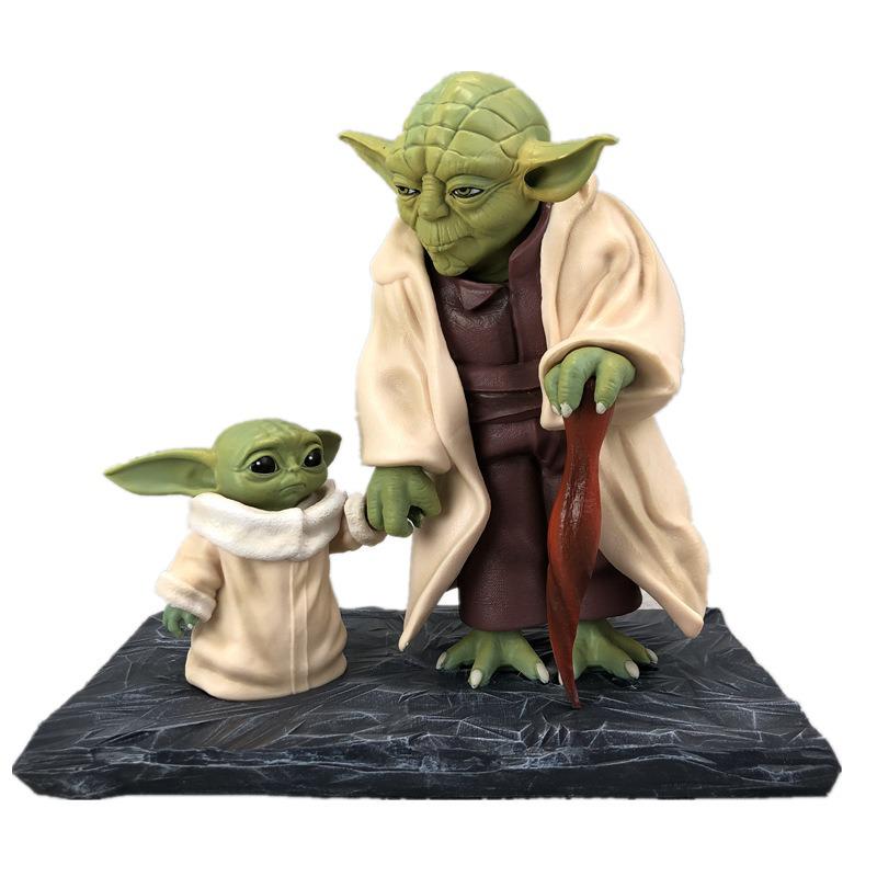 Disney Star Wars Grogu Master Yoda Hand Made Fan Art Size Yoda Baby Cross Century Hand In Hand Film Peripheral Model Ornaments