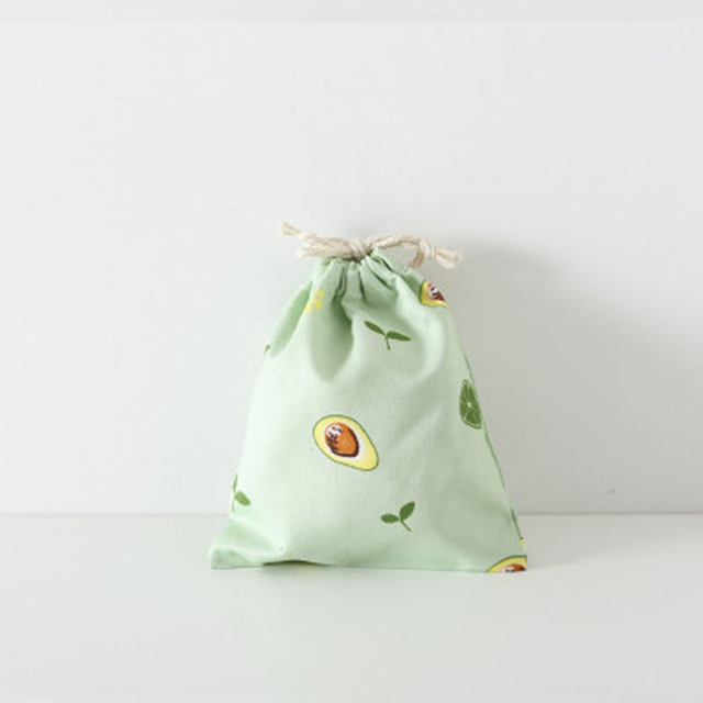 1pc Cute Cartoon Travel Storage Bag Cotton Drawstring Bag Eco Reusable Cloth Underwear Case Travel Home Storage Bag Dustproof