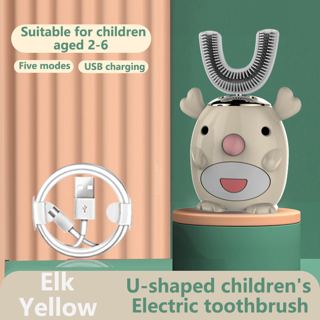 Children Sonic Electric Toothbrush Cartoon Pattern USB Charger