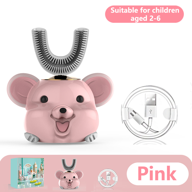 Children Sonic Electric Toothbrush Cartoon Pattern USB Charger