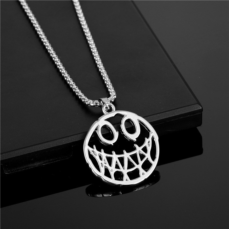 Hiphop Buck Teeth Smiley Face Pendant Necklace For Women Punk Irregular Devil Smiling Choker Necklaces Men Party Jewelry