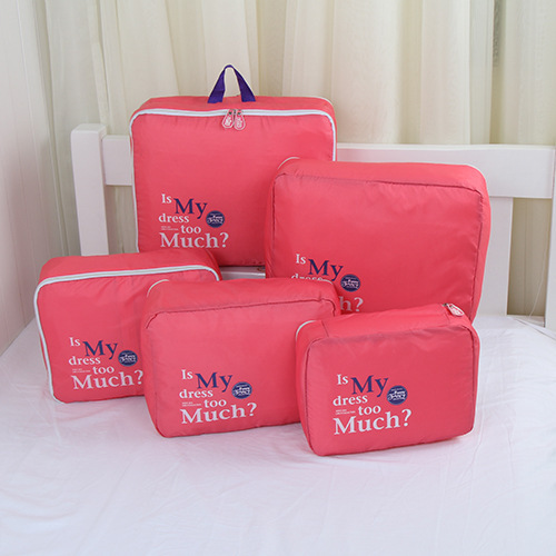 5Pcs/Set Nylon Waterproof Clothes Storage Bags Packing Cube Travel Luggage Organizer Bag