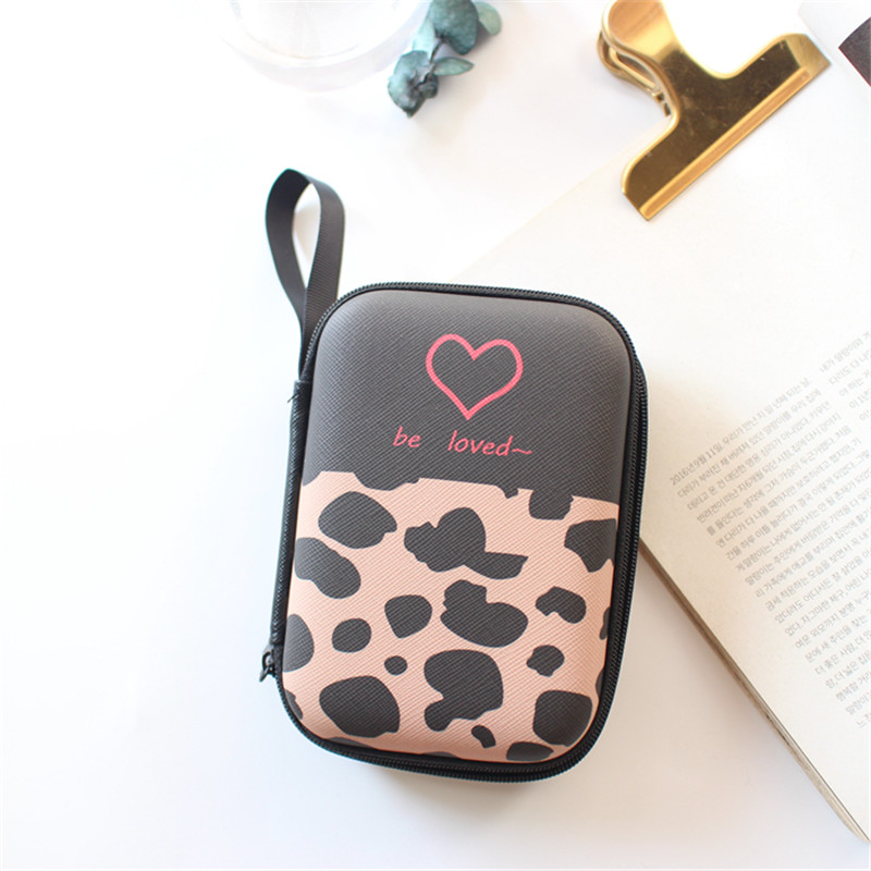 Wallets & Holders Fashion Leopard Earphone Storage Bag Case For Earphone Headphone Accessories For Airpods Key Coin Travel SD Card USB Cable