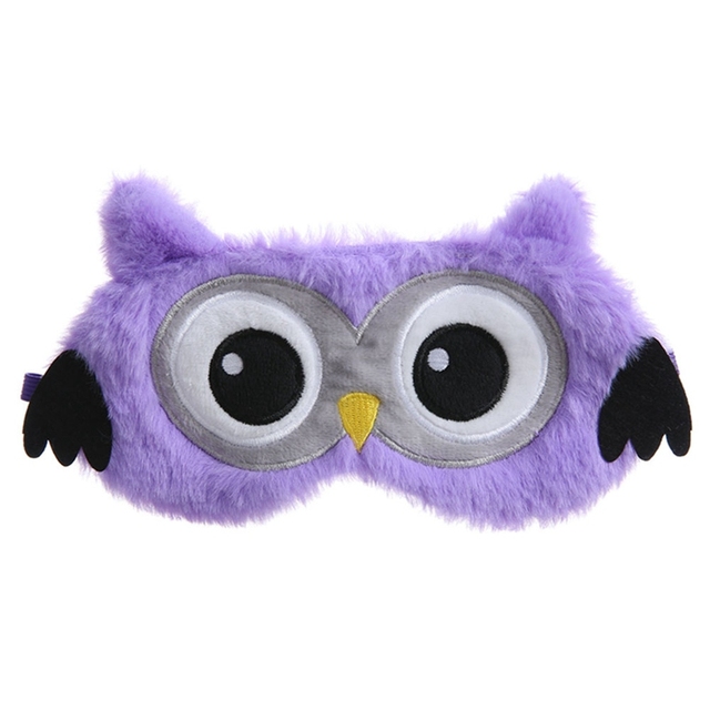 Soft Silk Owl Toy Eye Mask Sleeping Mask Plush Eye Shade Cover 3D Cartoon Eyeshade Relax Sleep Mask for Travel Home Party Gifts