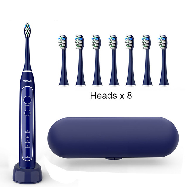 Sonic Electric Toothbrush Recharge  Replace Brush Head 4mode Onekey Operate Sonic Vibrate Waterproof Brush Cleansing