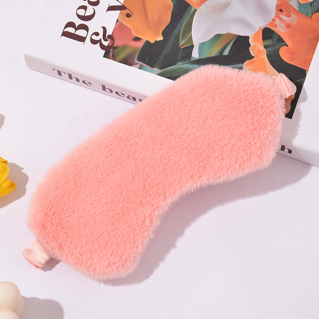 Plush Sleeping Eye Mask Cute Cartoon Soft Eye Cover Plush Sleep Eye Mask Travel Eye Band Shade Rest Eyepatch Eye Blindfolds