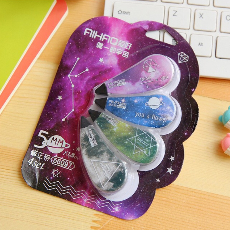 4 Pcs/set Novelty Star Sky Correction Correcting Tape Stationery Corrector Papeleria Student Gift School Supplies
