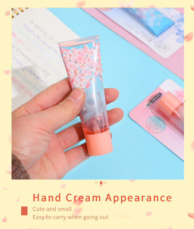 1 Pcs Random 6m*5mm Hand Cream Styling Correction Tape Cute Cartoon Roller Adhesive Tapes Correction Stationery Supplies Kawaii