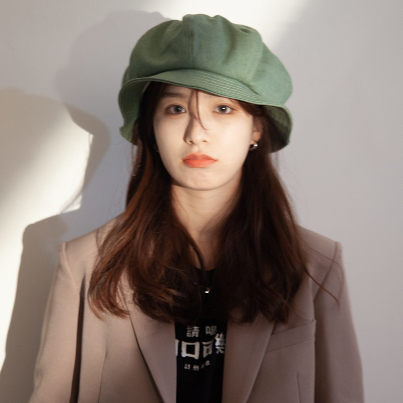 Female Japanese Lazy Wind Fisherman Hat Show Face Fashion Cloud Shape Beret Big Brim Sunscreen Basin Hat