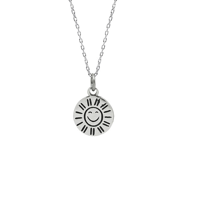 Silver 925 Real 100% Male Necklace Sunshine Smile Sterling 925 Silver Original Neck Necklace for Men's Chains Jewelry