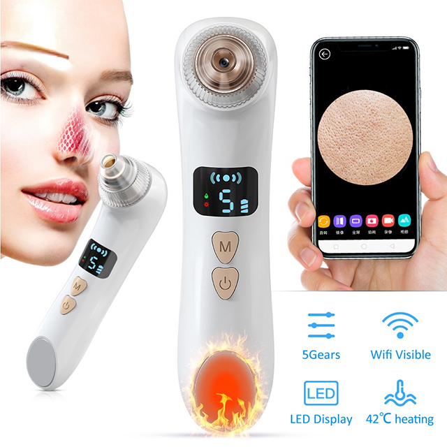 Visual Blackhead Remover Vacuum Pore Cleaner Acne Remover Electric Heating Nose Face Deep Cleansing WIFI Camera Beauty Device