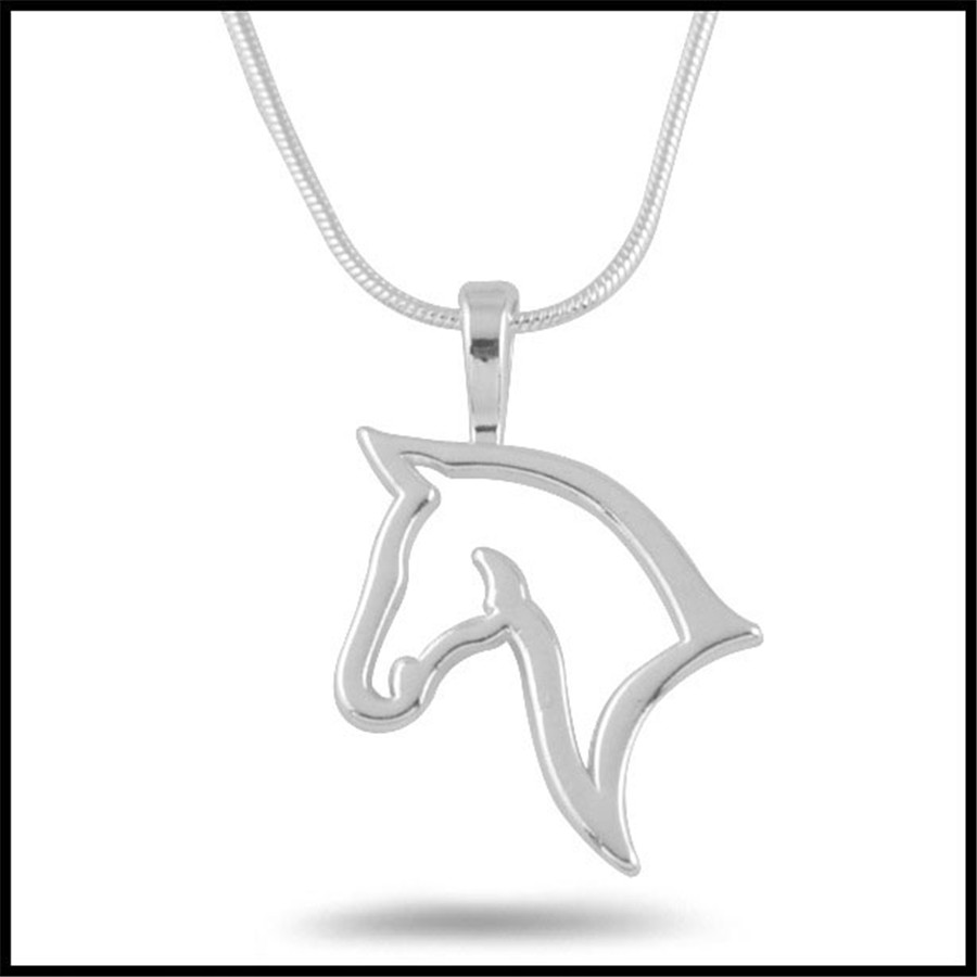 Fashion Cute Animal Horse Pendant Necklace For Women Dainty Silver Color Chain Clothing Costume Jewelry